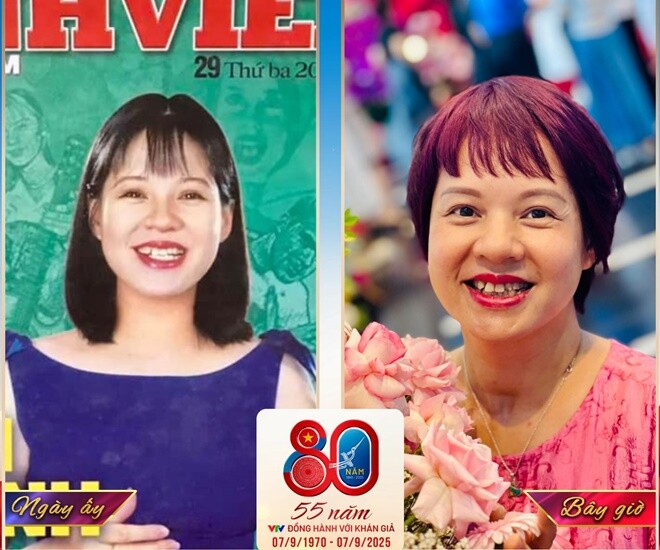 Hoa khôi đời đầu VTV từng "gây bão" với nhan sắc 29 năm trước: Bị nhận xét cười "nhơn nhơn", U50 sinh con chỉ nặng 1,6kg 8 Nhan sắc không đổi của MC Diễm Quỳnh khi so sánh với thời điểm năm 1999.