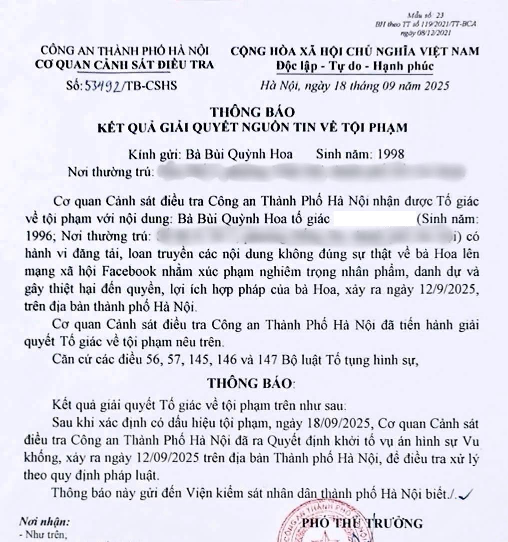 Hoa hậu Bùi Quỳnh Hoa nộp đơn tố cáo, công bố kết quả điều tra từ cơ quan chức năng - Ảnh 2. Hoa hậu Bùi Quỳnh Hoa nộp đơn tố cáo, công bố kết quả điều tra từ cơ quan chức năng - Ảnh 2.