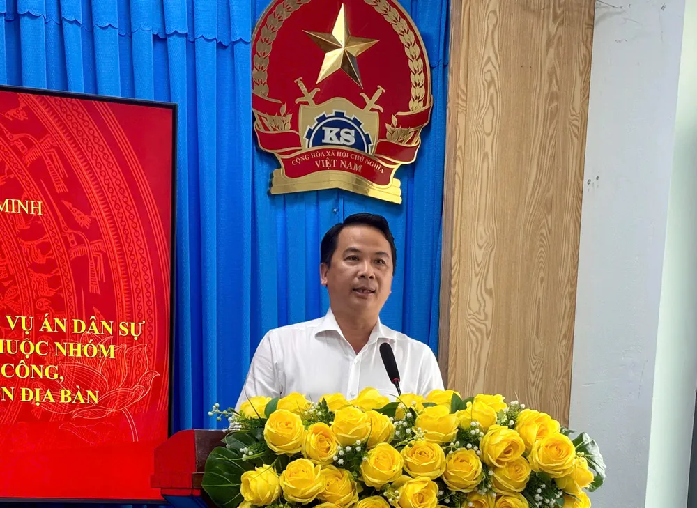 Ông Nguyễn Đức Phước, Chánh án TAND Khu vực 9 - TP.HCM. Ảnh: SONG MAI vksnd-khu-vuc-9-tp-hcm-vks-khoi-kien-vu-an-dan-su-co-xung-dot-loi-ich-1.jpg