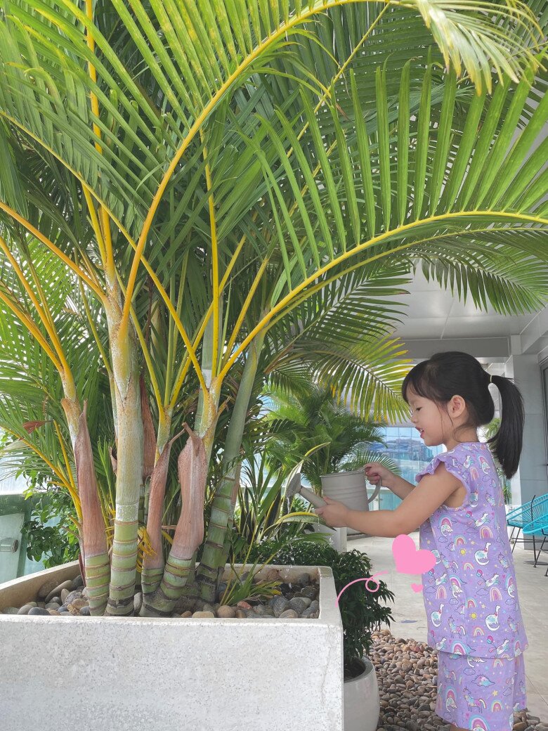 Ái nữ nhà Hoa hậu Đặng Thu Thảo dù còn nhỏ đã biết phụ mẹ làm việc nhà.