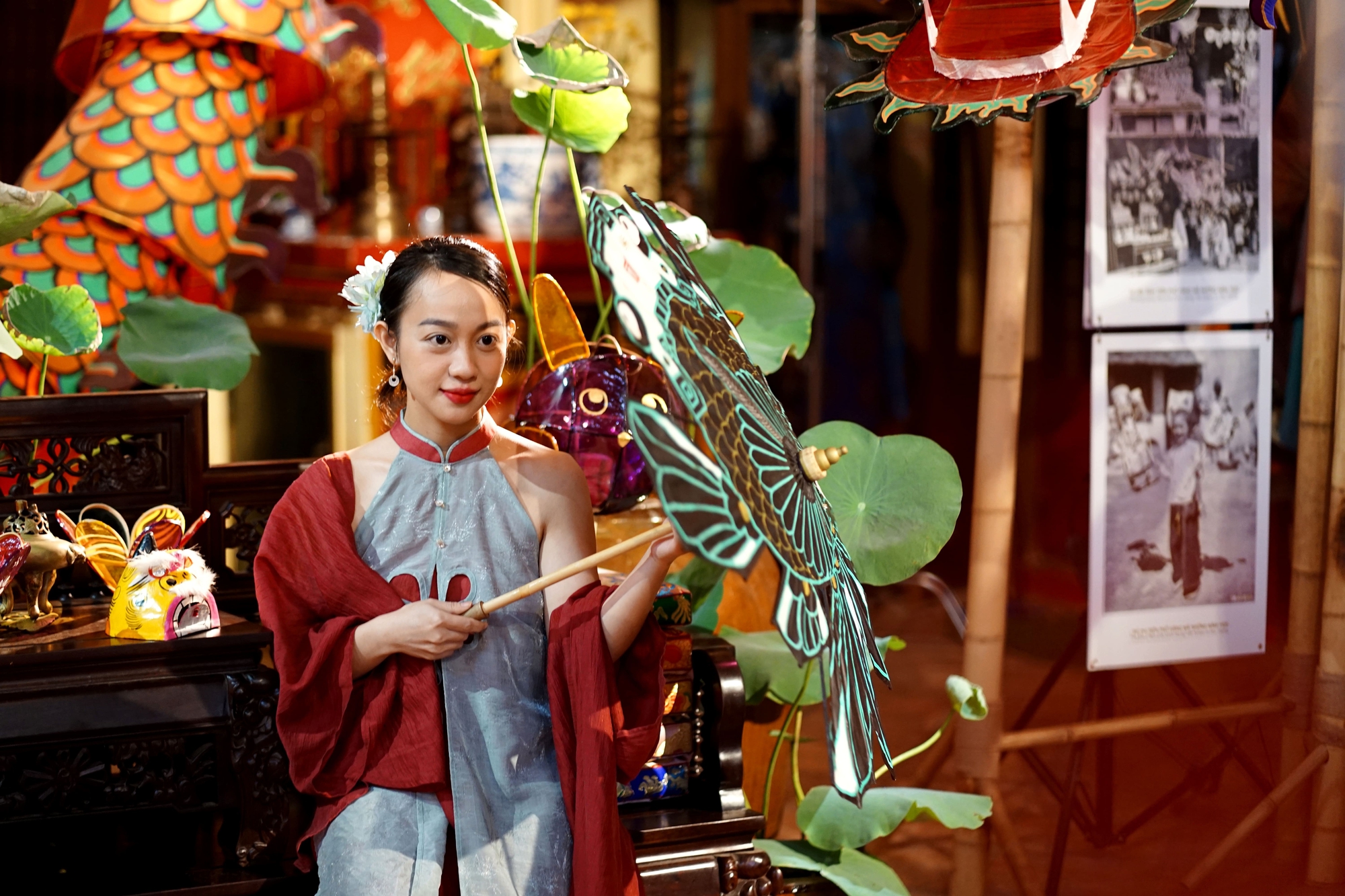 Ngỡ ngàng ngắm nhìn 50 chiếc lồng đèn cổ "hồi sinh" trong ngôi đình trăm tuổi ở TP.HCM- Ảnh 7.