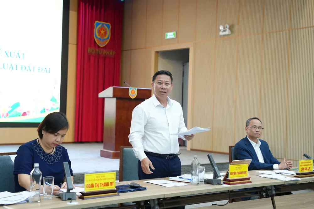 Thứ trưởng Bộ Tư pháp Nguyễn Thanh Ngọc phát biểu tại hội thảo. Ảnh: Hoàng Huy Nguyễn Thanh Ngọc 2.jpg