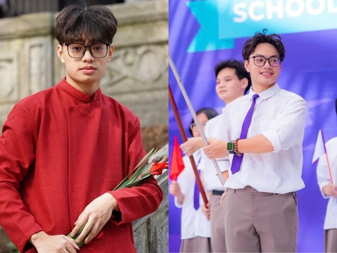 NSND Xuân Bắc khoe con trai đầu lòng "giống bố nhất", quý tử chọn học ở nơi "cũng được" sau khi đỗ 3 trường đại học 3 Khánh Minh được nhận xét là điển trai, giống hệt bố hồi trẻ.