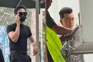 Ca sĩ Ưng Hoàng Phúc, Đại An - Anh áo đen tới trụ sở Công an TP.HCM