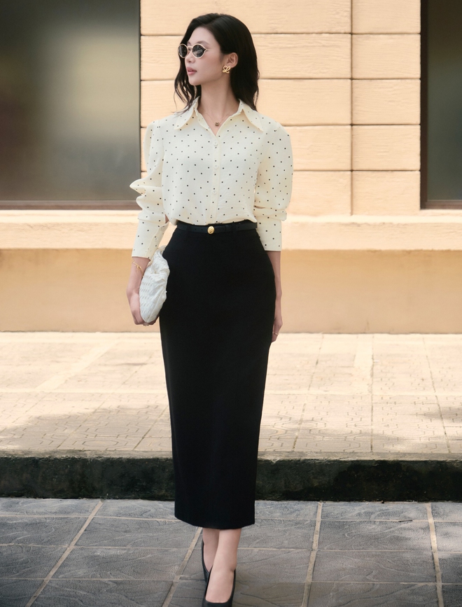 Giày cao gót, tâm điểm của mọi bản phối công sở cùng váy dài, quần ống rộng- Ảnh 9.