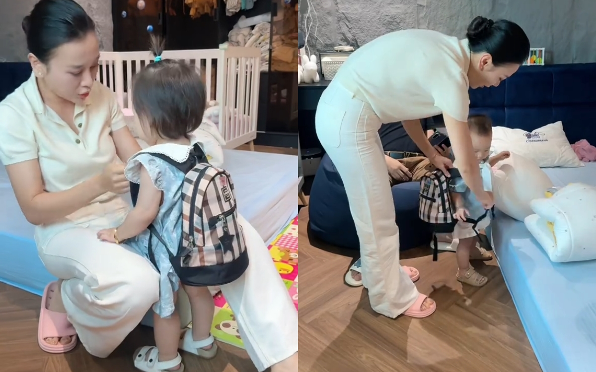 Cho con đi học, Phương Oanh chọn balo nhìn thôi cũng thấy sang - xịn - mịn - Ảnh 2.