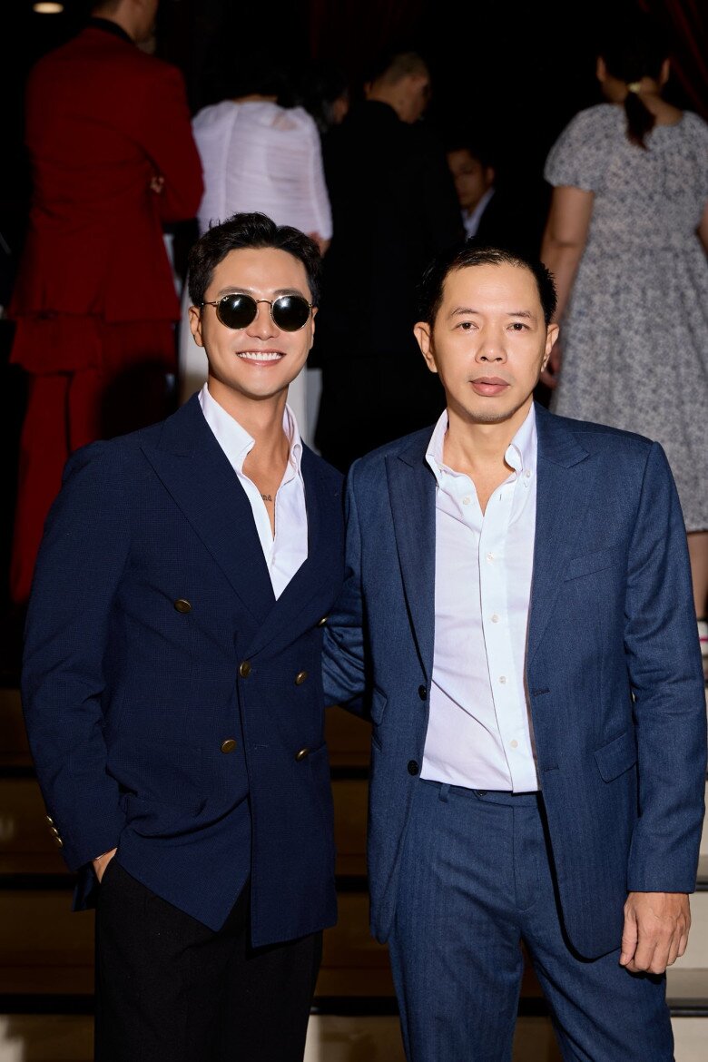 Thanh Sơn và Thái Hòa trong buổi ra mắt phim.