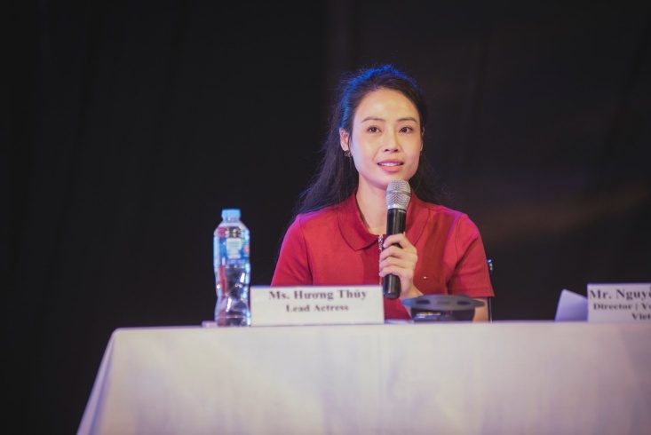 Hương Thủy, một trong những diễn viên chính của vở kịch Ngọc Thủ.