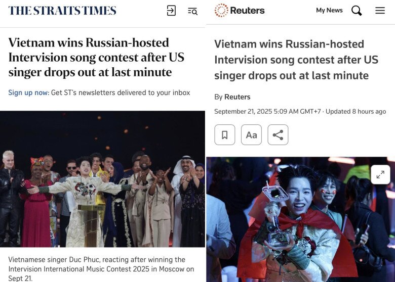 Nhiều tờ báo nước ngoài đã đưa tin về chiến thắng của nam ca sĩ.