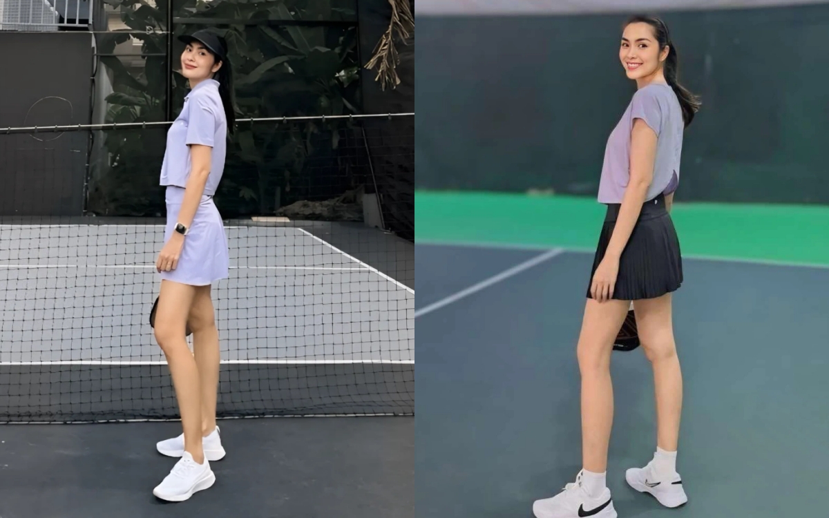 Tăng Thanh Hà cũng mê pickelball: Ăn vận kín đáo, mang vợt xinh mê - Ảnh 2. Tăng Thanh Hà cũng mê pickelball: Ăn vận kín đáo, mang vợt xinh mê - Ảnh 2.