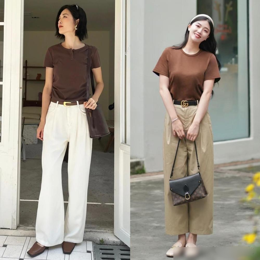 Phụ nữ 40, 50 tuổi mặc gì để sang chảnh ngày hè? Cứ chọn gam màu nâu tây – thanh lịch, cao cấp khỏi bàn - Ảnh 3.