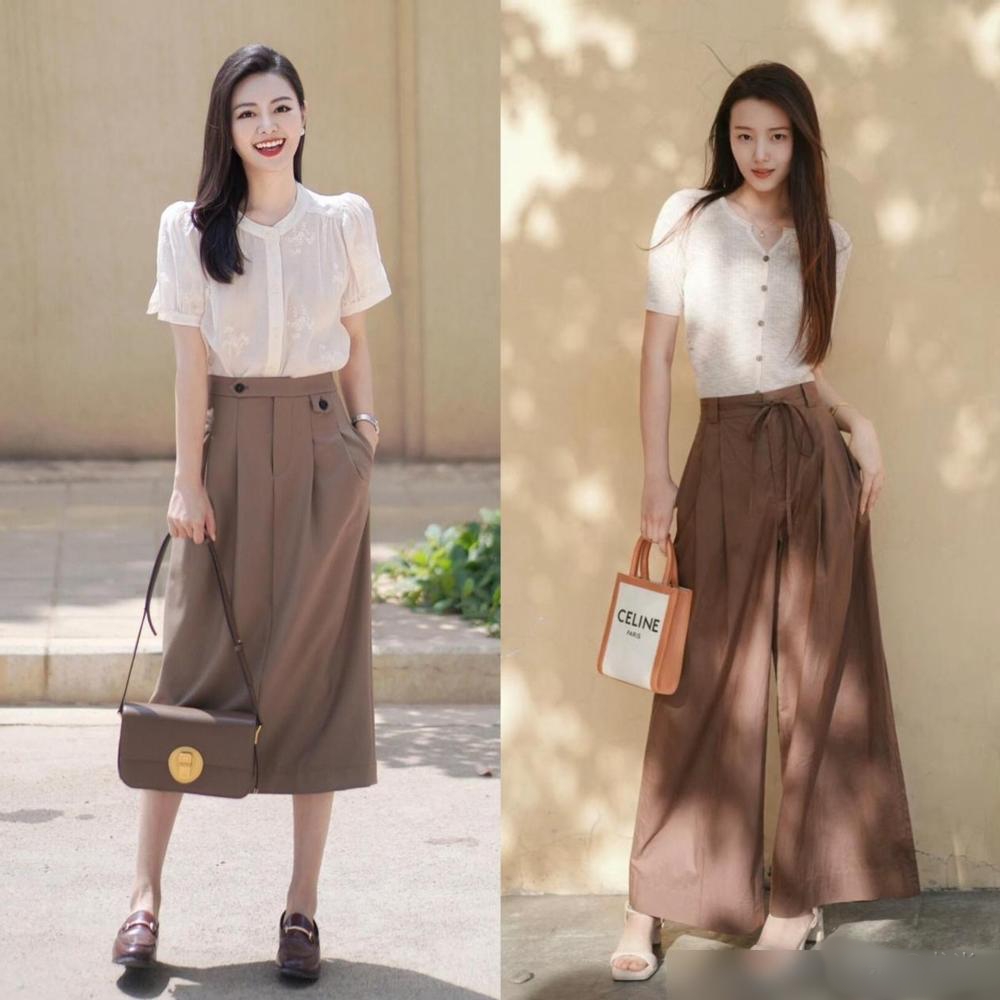 Phụ nữ 40, 50 tuổi mặc gì để sang chảnh ngày hè? Cứ chọn gam màu nâu tây – thanh lịch, cao cấp khỏi bàn - Ảnh 4.