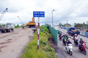 Tiến độ thi công cầu Ô Môn trên Quốc lộ 91 đang chậm