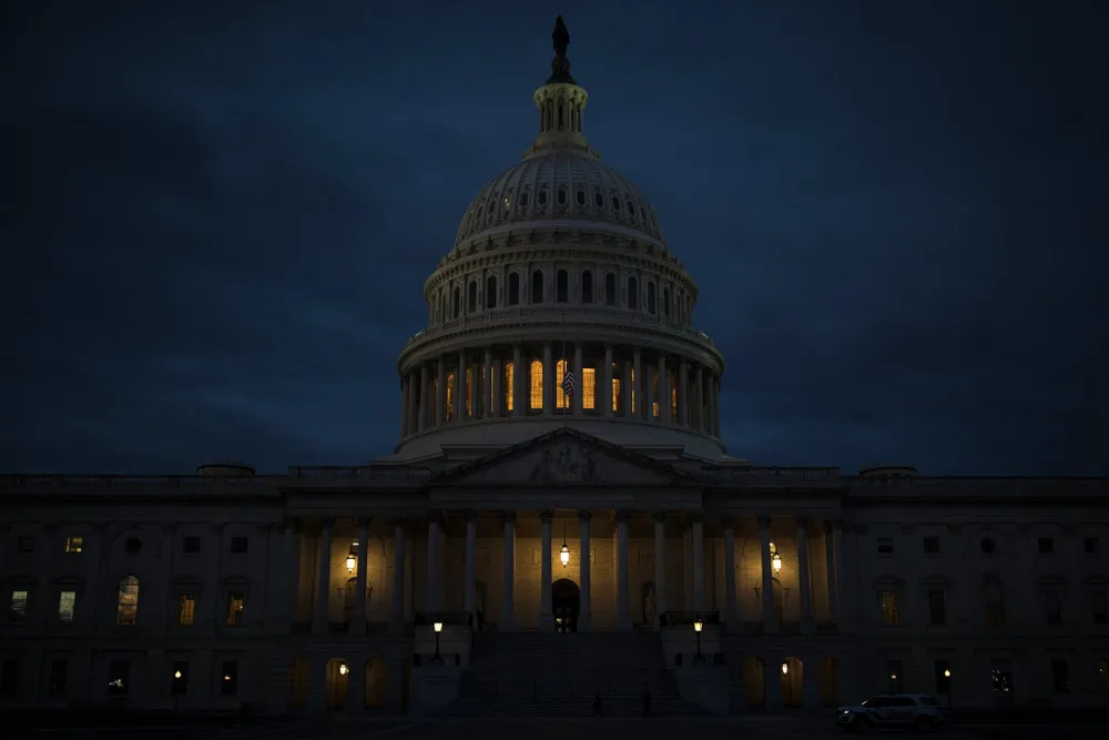Tòa nhà quốc hội Mỹ. Ảnh: THE NEW YORK TIMES chính phủ Mỹ đóng cửa.jpg