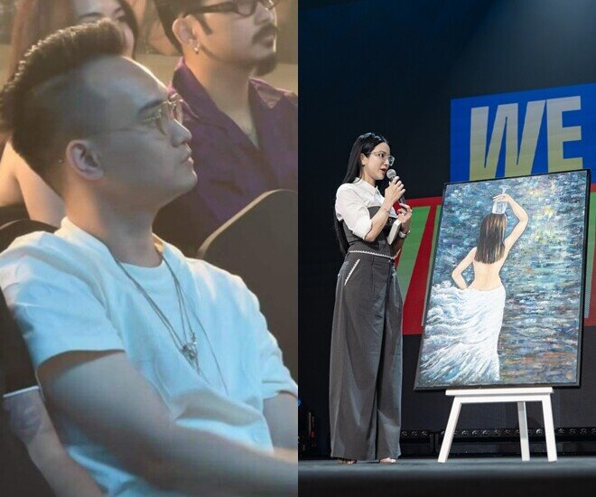 Đức Phạm từng đấu giá bức tranh của Diệp Lâm Anh vẽ để quyên góp từ thiện.