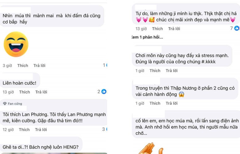 Khán giả thể hiện sự ngưỡng mộ trước sự mạnh mẽ của Lan Phương.