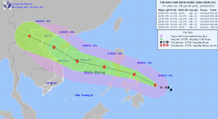 Bão Bualoi ở Biển Đông có thể mạnh cấp 12-13 - Ảnh 1.