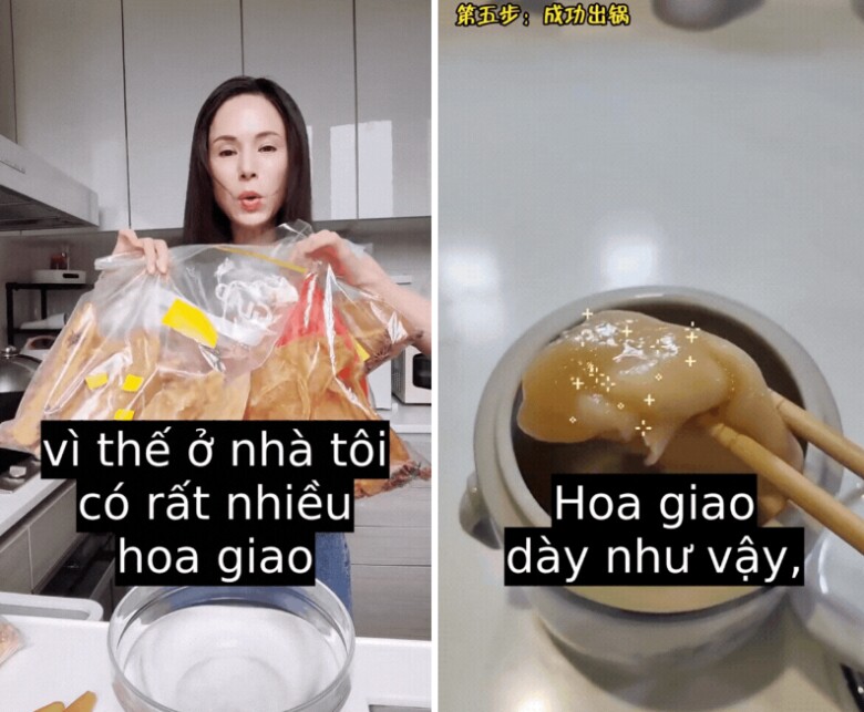 Món bong bóng cá được Lý Nhược Đồng sử dụng rất nhiều.