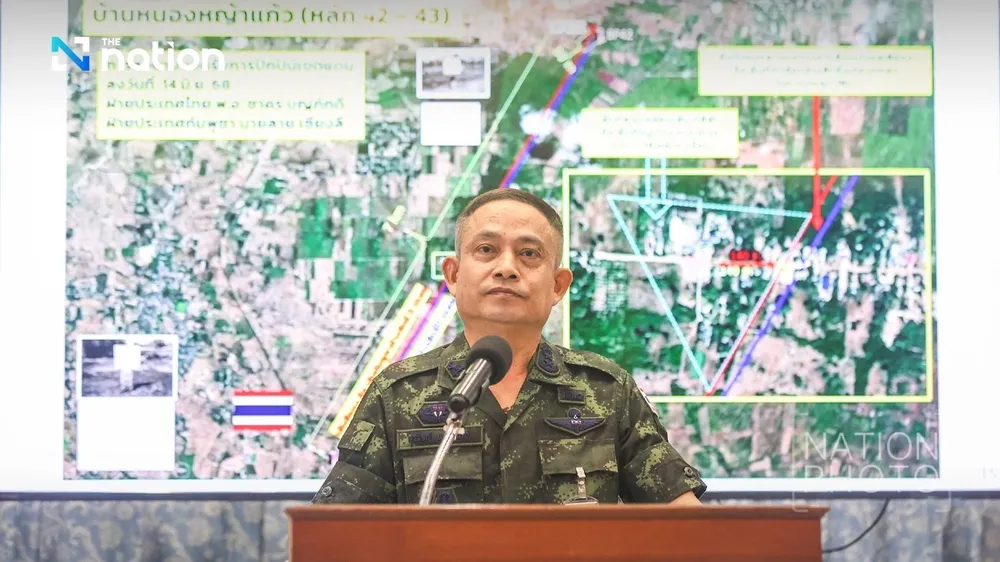 Ông Surawit Daengchan - người phát ngôn của Quân khu 1 Thái Lan. Ảnh: NATION 2.jpg