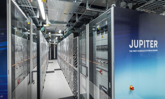 Siêu máy tính Jupiter sử dụng chip Nvidia. Ảnh: Trung tâm Siêu máy tính Juelich