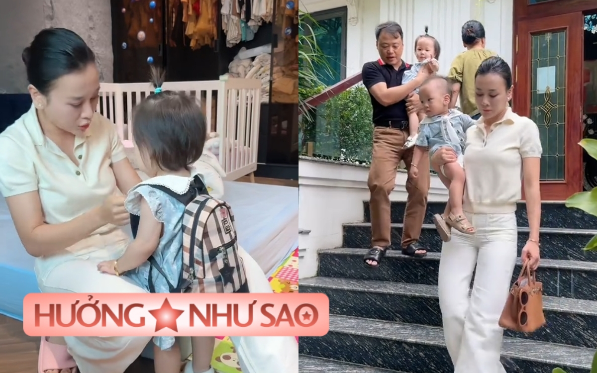 Cho con đi học, Phương Oanh chọn balo nhìn thôi cũng thấy sang - xịn - mịn - Ảnh 1.