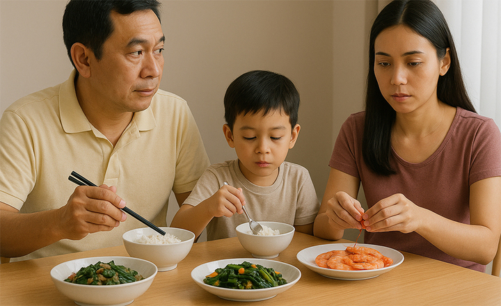 Con tôi 5 tuổi tự ăn, chồng 42 tuổi vẫn chờ vợ bóc tôm, gỡ xương cá - Ảnh 1.