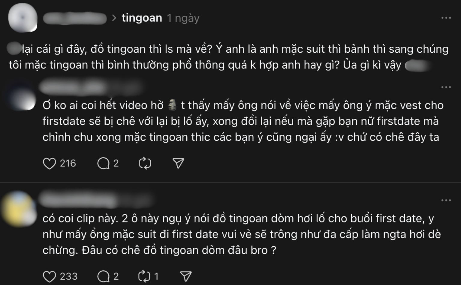 Tranh cãi mặc suit trong buổi hẹn đầu khiến con gái 