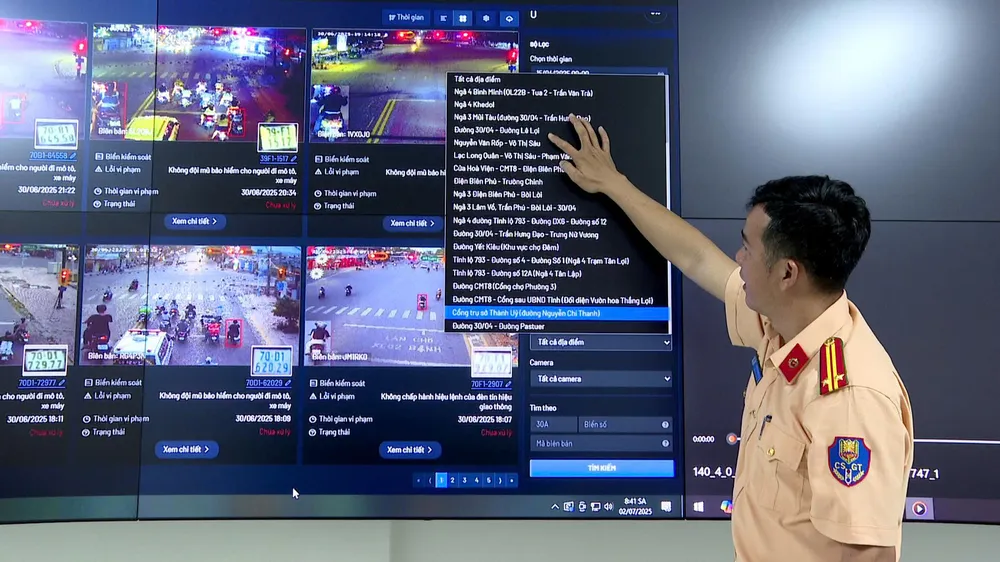 Tây Ninh mở rộng mạng lưới camera giám sát, siết chặt an ninh trật tự. ẢNH: NGUYỄN TIẾN camera giám sát.jpg