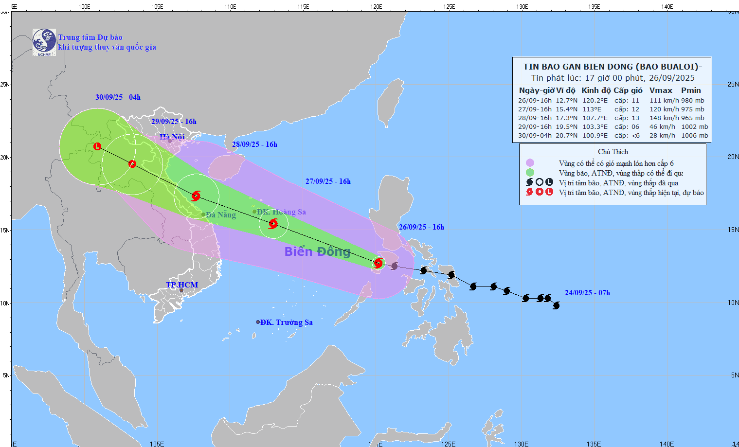 Không giống bão số 9, bão Bualoi đi hoàn toàn trên biển rồi vào thẳng nước ta, gây mưa rất lớn- Ảnh 3.
