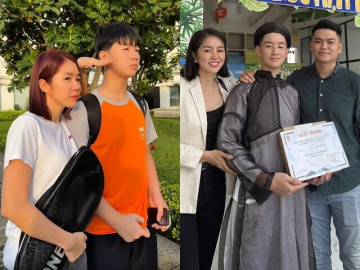 Lê Phương vui cả ngày khi biết con trai 13 tuổi đạt 1m81, quý tử cao nhờ hạt giống tốt và được nuôi dưỡng đúng cách