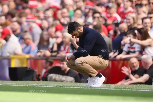 Sau 4 trận ở giải Ngoại hạng Anh, thầy trò HLV Ruben Amorim mới có 4 điểm, xếp hạng 14. Ảnh: EPA. HLV Ruben Amorim