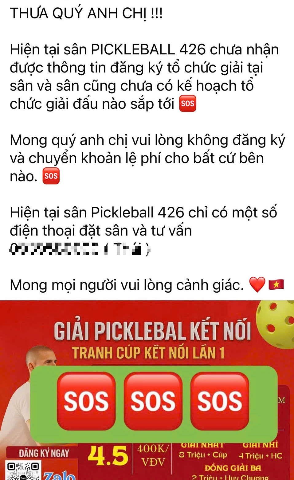 Lừa đảo tìm đến người chơi pickleball- Ảnh 1. Lừa đảo tìm đến người chơi pickleball- Ảnh 1.
