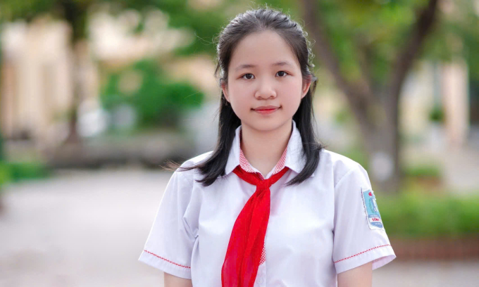 Lê Thùy Phương, học sinh THCS Sông Trí, Hà Tĩnh. Ảnh: Gia đình cung cấp