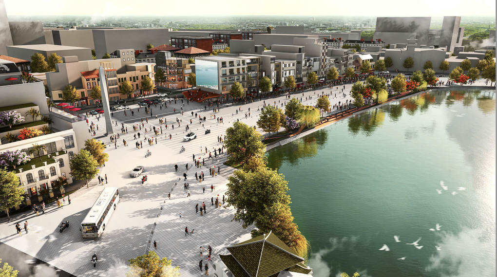 Quảng trường Đông Kinh Nghĩa Thục trước và sau khi phá bỏ tòa Hàm cá mập - 3 Quảng trường Đông Kinh Nghĩa Thục trước và sau khi phá bỏ tòa Hàm cá mập - 3