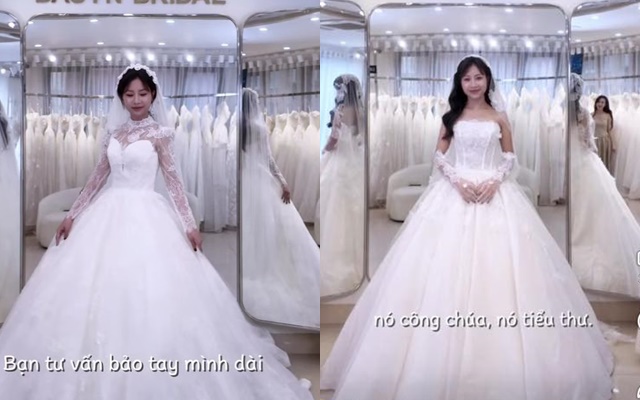 Streamer Nắng yêu kiều khi thử váy cưới, dân tình xuýt xoa: "Thắng đời 10-0 vì cưới đúng người!"- Ảnh 1.