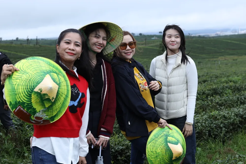 Đồi chè Hương Sa là một trong những điểm đến hấp dẫn tại Bảo Lộc, nơi du khách có thể dạo bước giữa những đồi chè xanh mướt, tìm hiểu quy trình trồng. Ảnh: TT. san-pham-du-lich-4.JPG