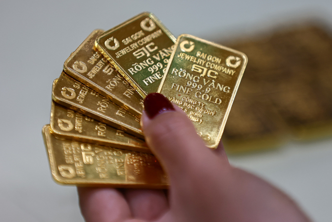 Vàng miếng tại trụ sở SJC ở quận 3, tháng 3/2025. Ảnh: Quỳnh Trần