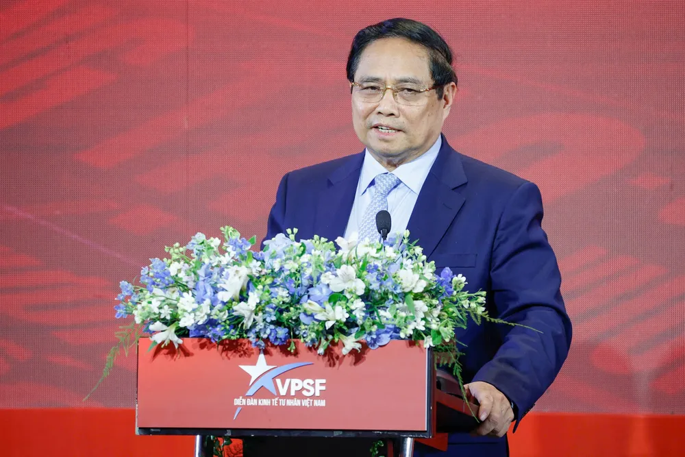 Thủ tướng Phạm Minh Chính phát biểu tại sự kiện. Ảnh: CTV Thủ tướng Phạm Minh Chính nói về ba định hướng nâng cao vai trò của kinh tế tư nhân