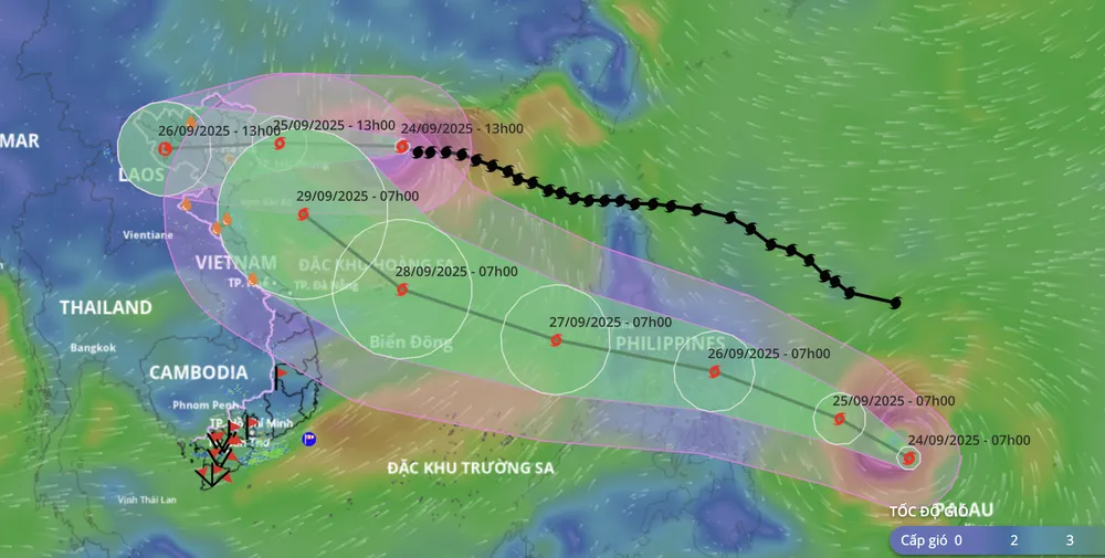 Dự báo hướng đi và vùng ảnh hưởng của bão số 9 và bão Bualoi. bão số 9.png