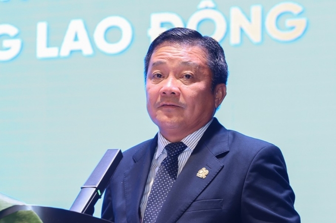 Tổng Giám đốc VNPT Huỳnh Quang Liêm tại lễ kỷ niệm 80 năm thành lập tập đoàn, chiều 6/9. Ảnh: VGP/Nhật Bắc