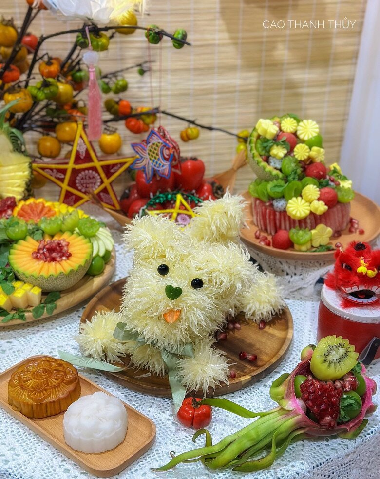 Chó bưởi luôn là vedette trên mâm cỗ Tết Trung thu nhà chị Thủy.