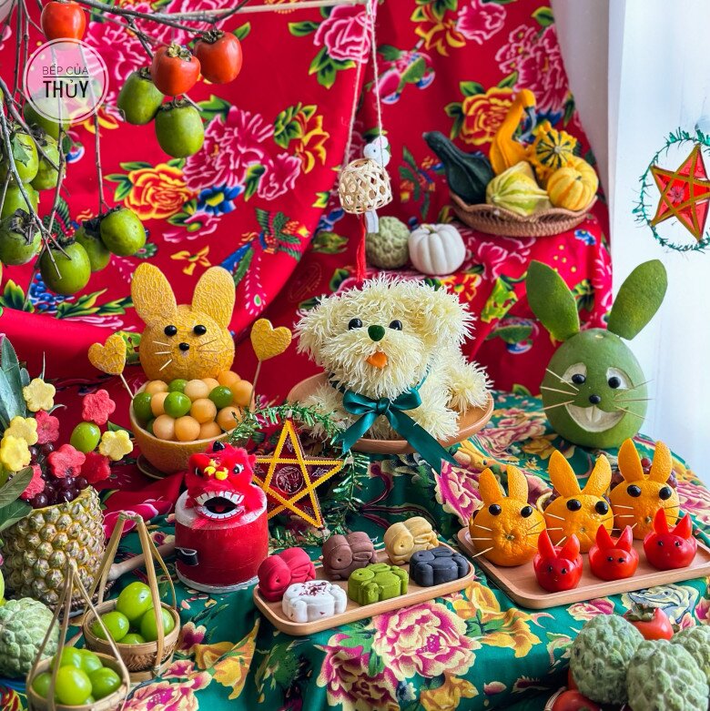 Mâm cỗ Trung thu của chị Thủy năm 2023.