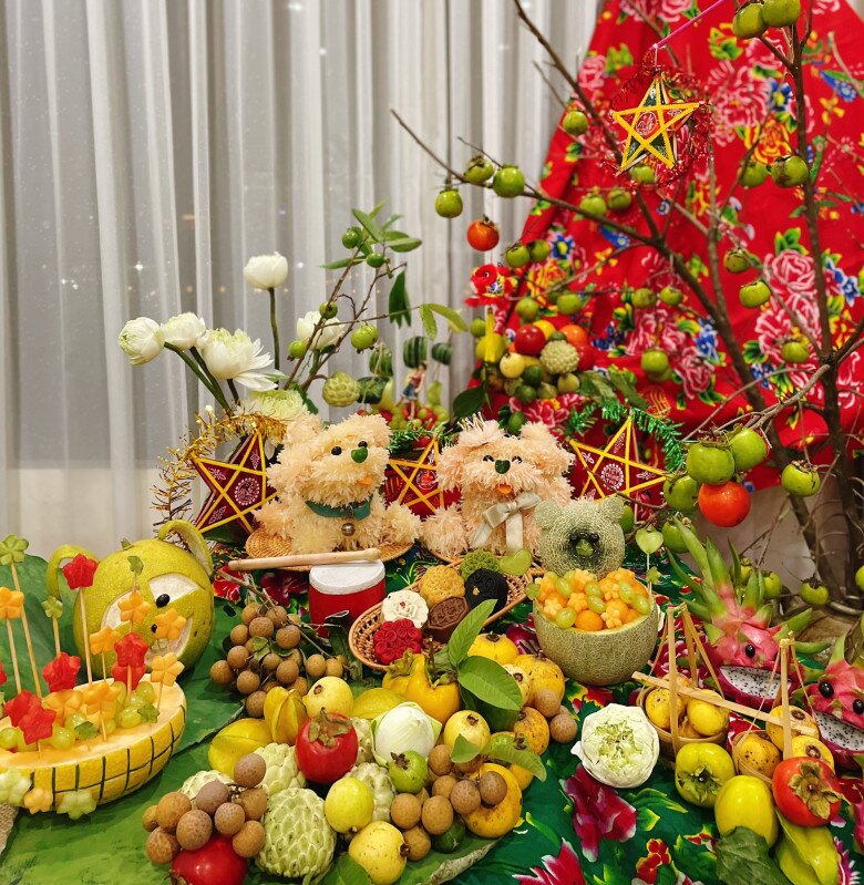 Mâm cỗ Tết Trung thu nhà chị Thủy năm 2022.