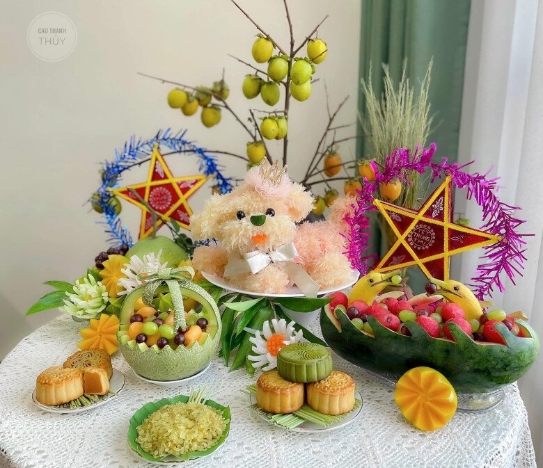 Mâm cỗ đẹp mắt của chị Thủy năm 2021.