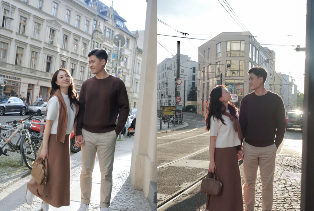  
Cho chuyến du lịch lãng mạn cùng “nửa kia”, Hạnh Chip đã chọn ngay một combo “ghi điểm”: Set áo len vải Milano và chân váy loe cùng chất liệu.