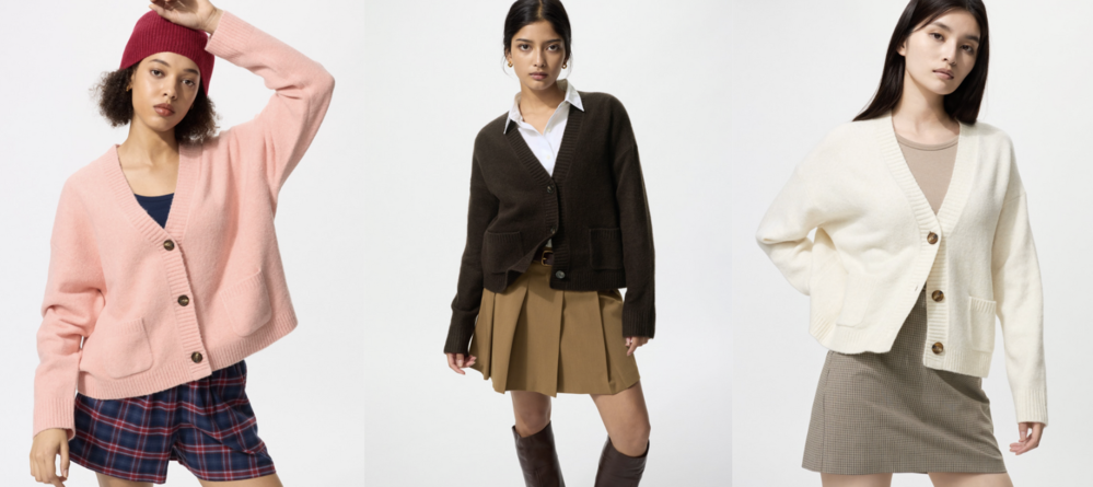  
Cardigan phối cùng chân váy hoặc váy dài là công thức chuẩn chỉnh để tạo nên outfit nữ tính mà vẫn gọn gàng, chỉn chu.