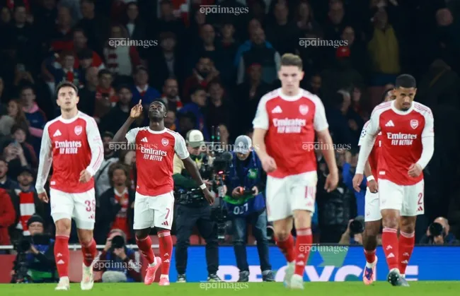 Arsenal là đại diện duy nhất của bóng đá Anh toàn thắng sau hai lượt trận UEFA Champions League mùa này. Ảnh: EPA. barca-thua-dau-arsenal-toan-thang-o-uefa-champions-league (3).jpg