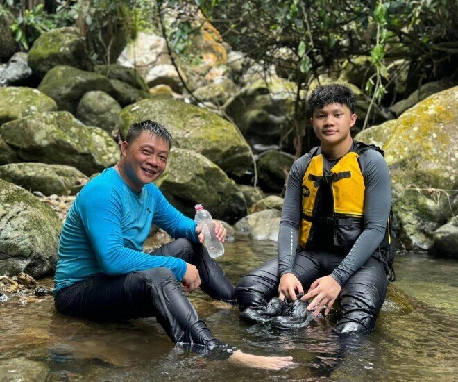 Quang Minh cho biết con trai học về ngành mỹ thuật, phục vụ cho việc sáng tạo nghệ thuật.