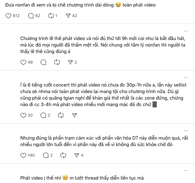 Concert Chông Gai D-7 bị chê “đầu voi đuôi chuột”, dài dòng lê thê và rất nhiều sự cố- Ảnh 4.