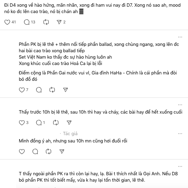 Concert Chông Gai D-7 bị chê “đầu voi đuôi chuột”, dài dòng lê thê và rất nhiều sự cố- Ảnh 5.